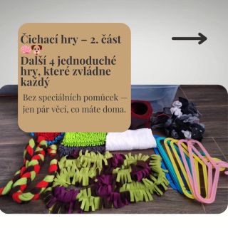 Lidi: „Chceme, ať je pes unavený.“ Já: „OK, tady máte další porci čichacích her.“ 🤝 4 hry → žádné speciální pomůcky → jen...